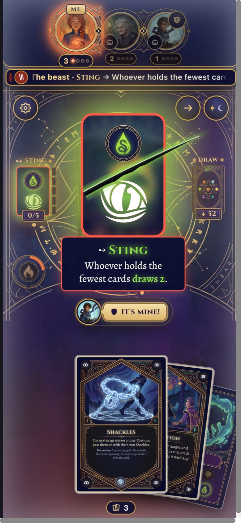 The beast strikes, and a mage calls “It’s mine!”